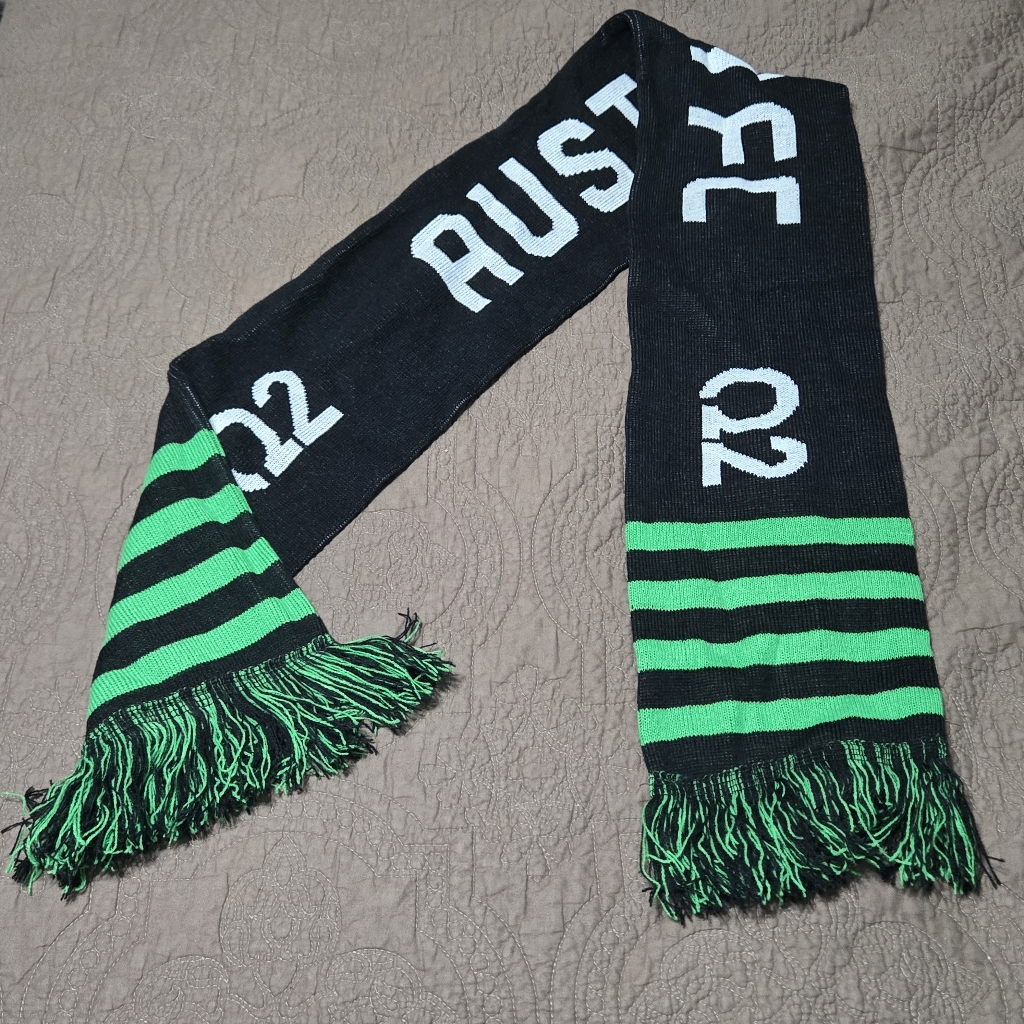 Austin Fc Scarf Verde Green Black Austin Texas Game Day Q2 Scarf Fringe Os
